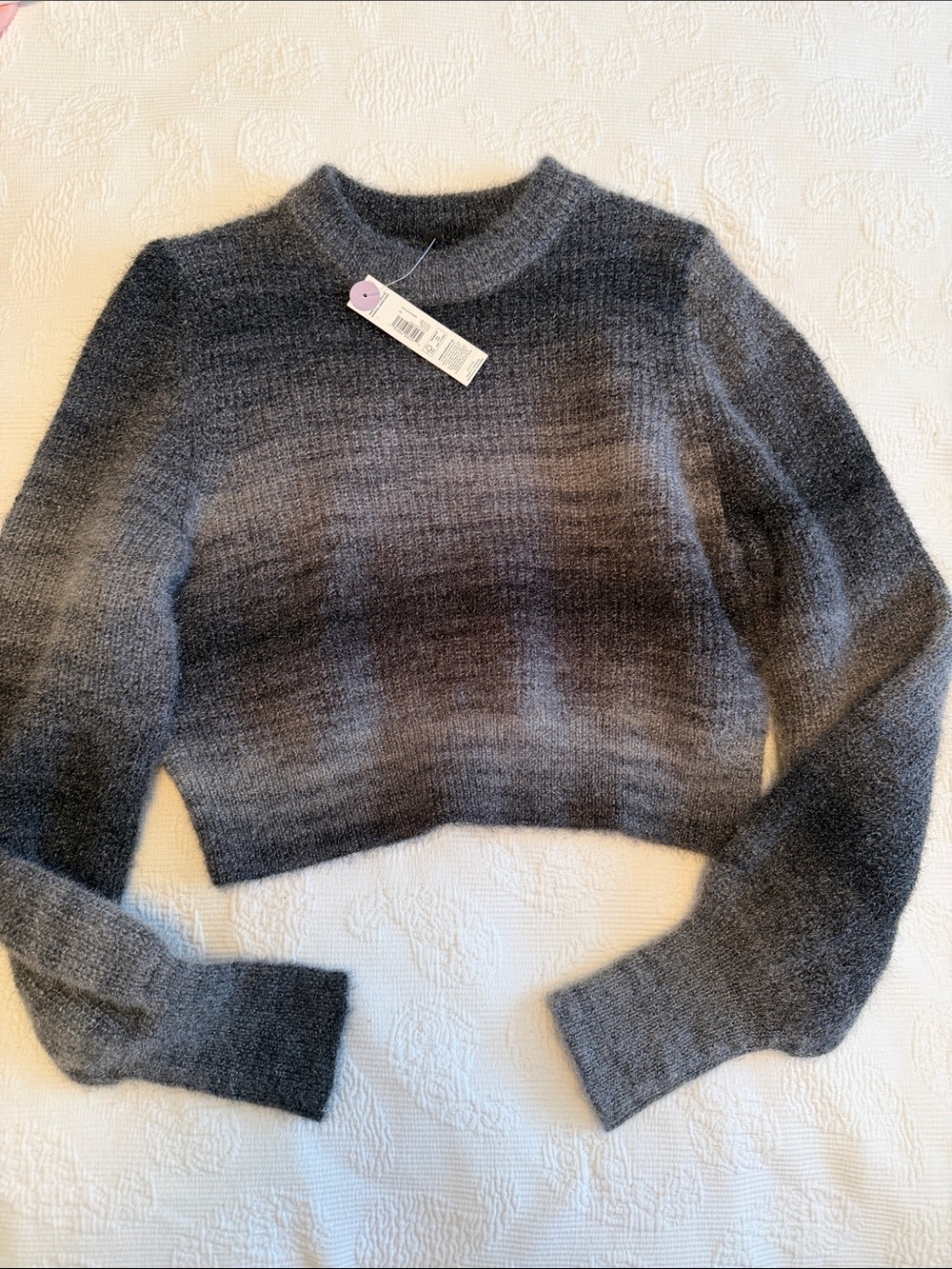 NOBO Ombre Crewneck Sweater in Gray and Charcoal